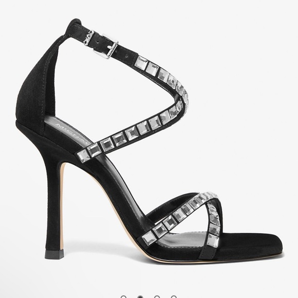 *Final Price* Michael Kors Celia Crystal Embellished Suede Sandal NIB Size 7 - Picture 2 of 3
